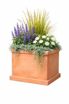 Preview: Grand bac carré classique en terre cuite Impruneta – artisanat toscan intemporel